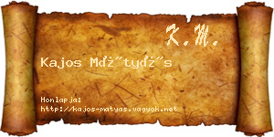 Kajos Mátyás névjegykártya