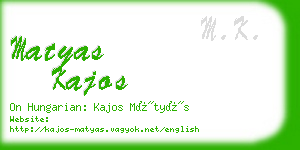 matyas kajos business card